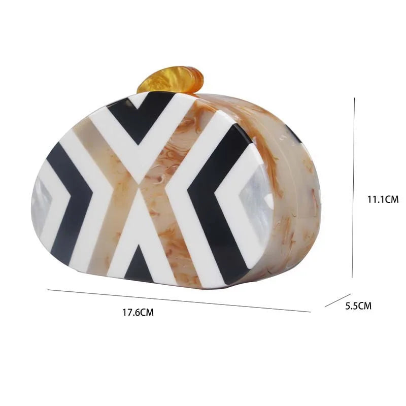 Pearl Acrylic Oval Clutch