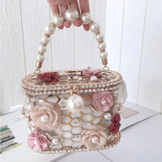 Pearl Metallic Bucket Clutch