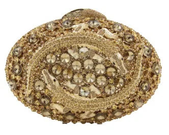 Hollow Rhinestone Tassel Clutch