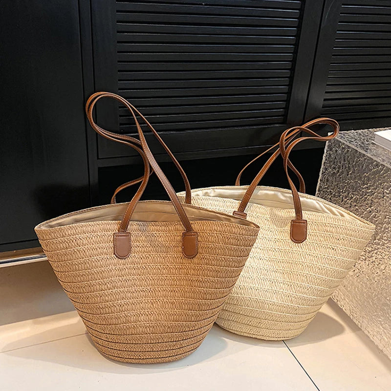 Woven Straw Beach Tote