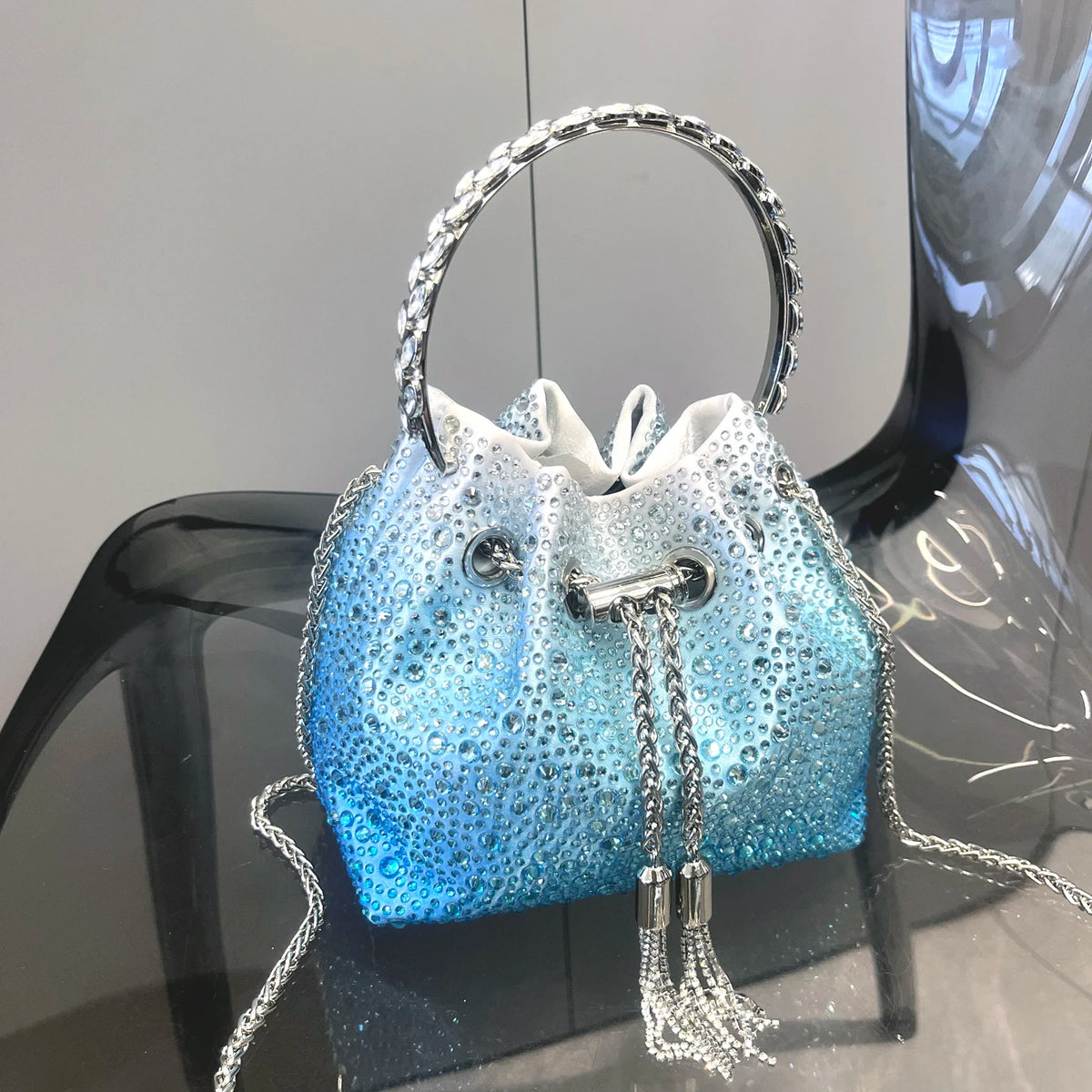 Crystal Bucket Evening Bag