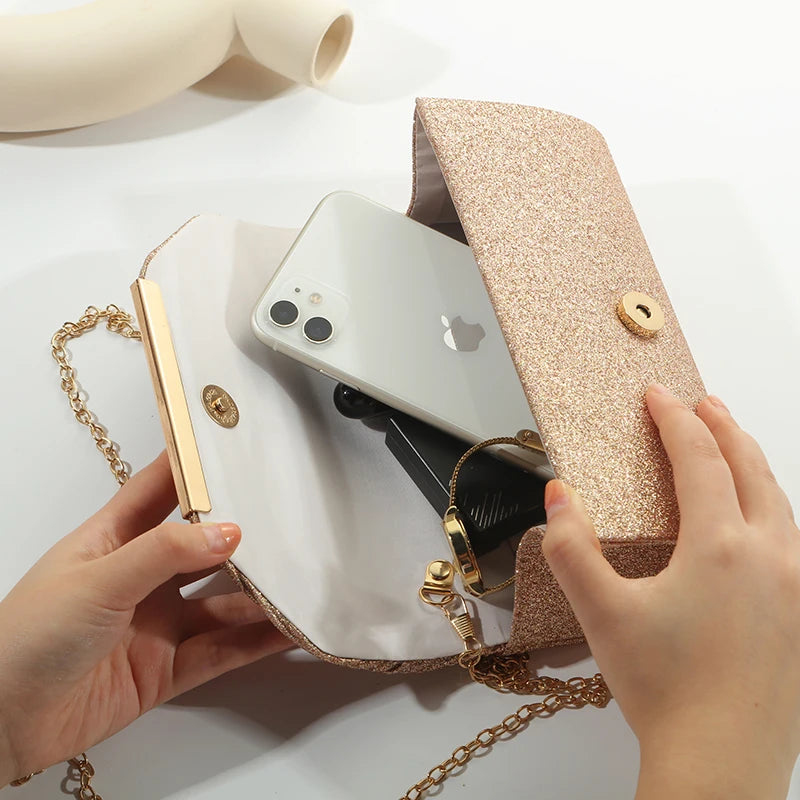 Sequined Envelope Dinner Clutch