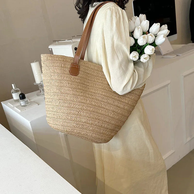 Woven Straw Beach Tote