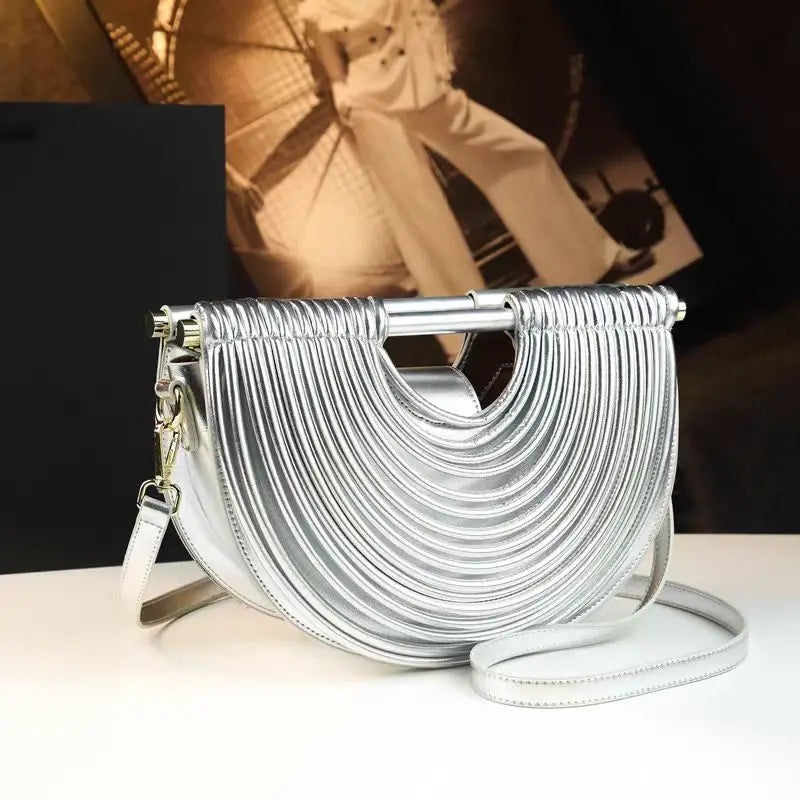 Handwoven Half Moon Handbag