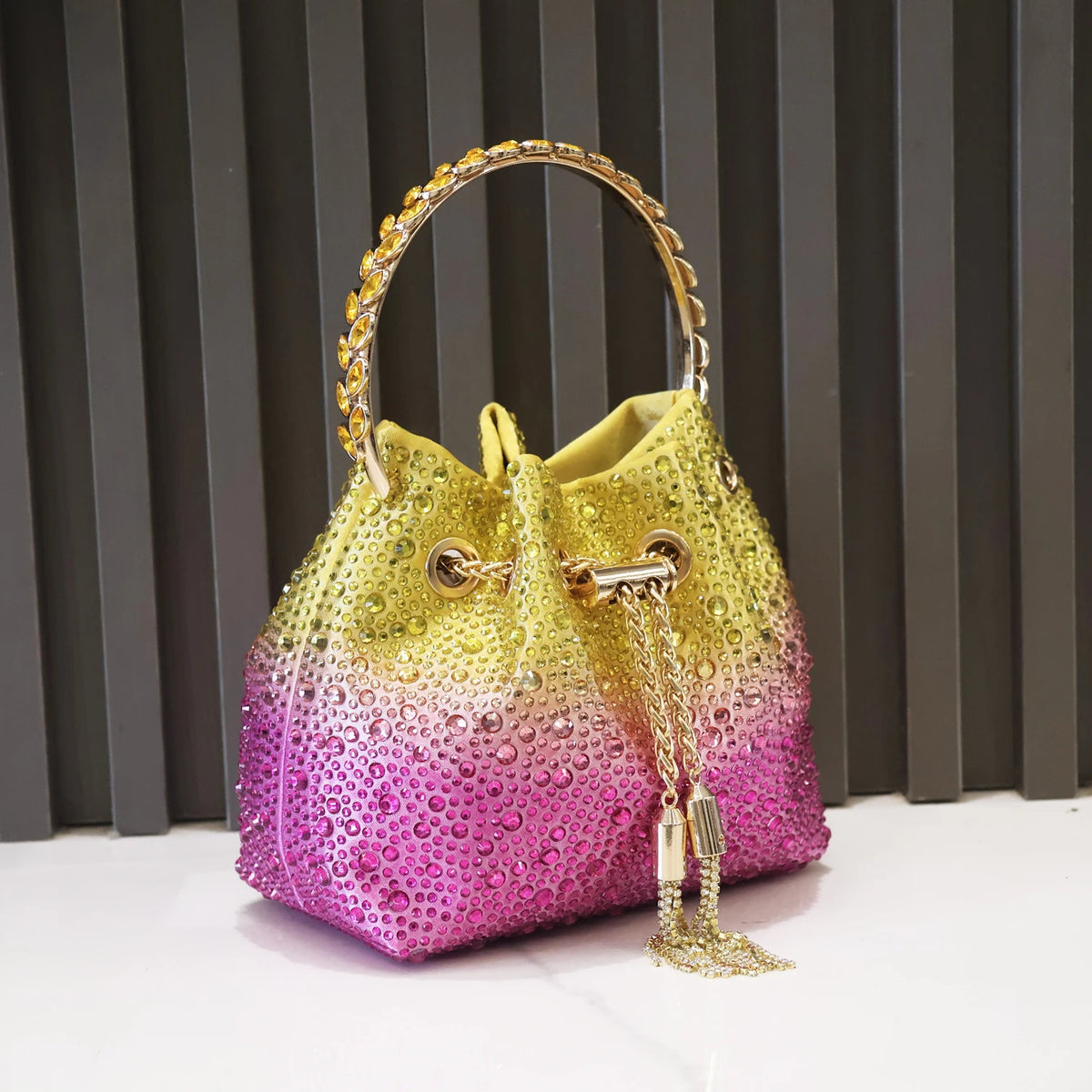 Crystal Bucket Evening Bag