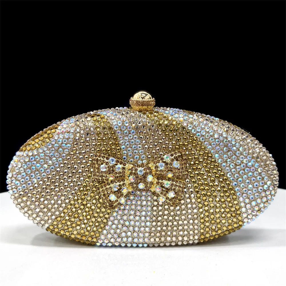Rhinestone Top Handle Clutch