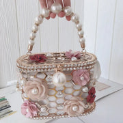 Pearl Metallic Bucket Clutch