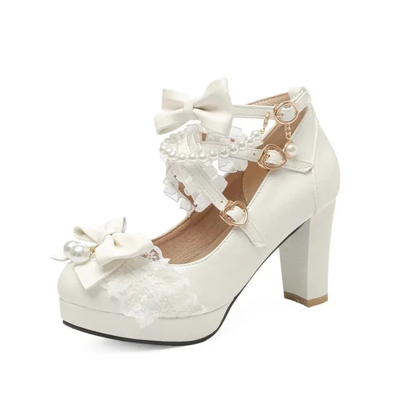Strawberry Bow Mary Janes