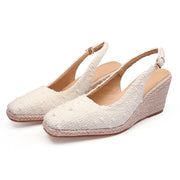 Woven Espadrille Ankle Sandals