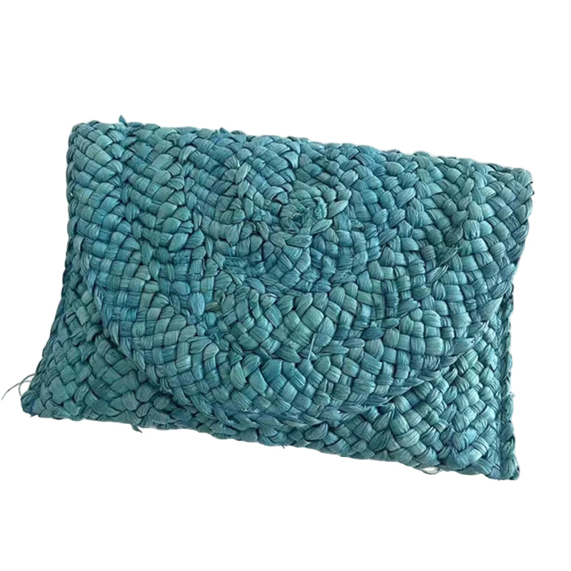 Women Fashion Flap Envelope Bags Summer Beach Bag Handmade Wallet Straw Knitted Handbag Lady Coin Phone Long Purse Clutches