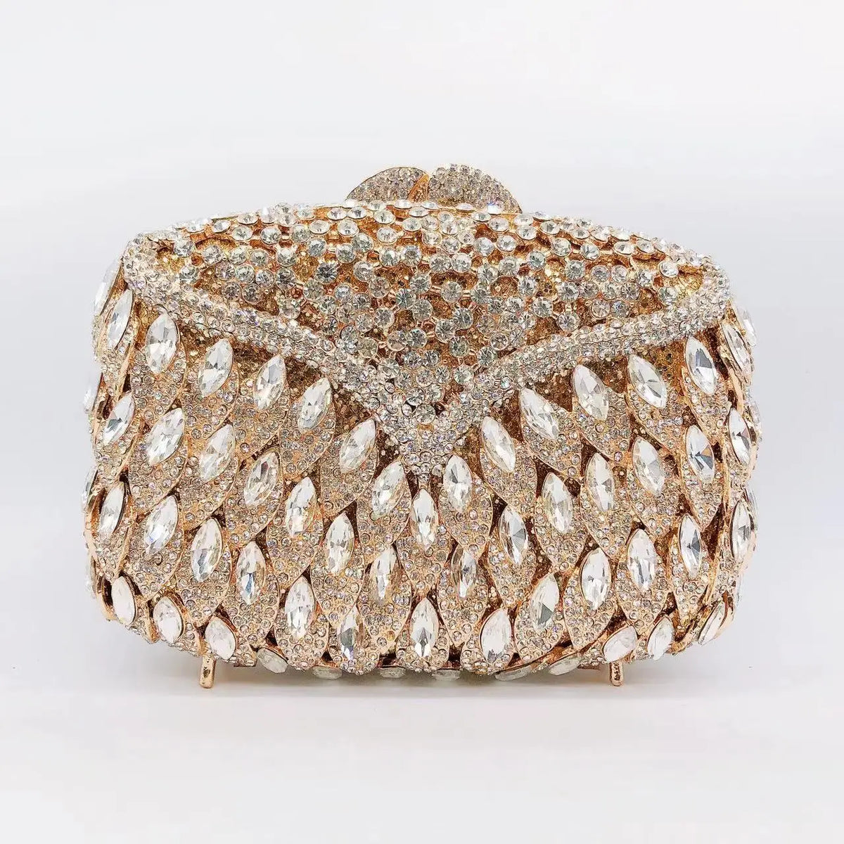 Hollow Rhinestone Tassel Clutch