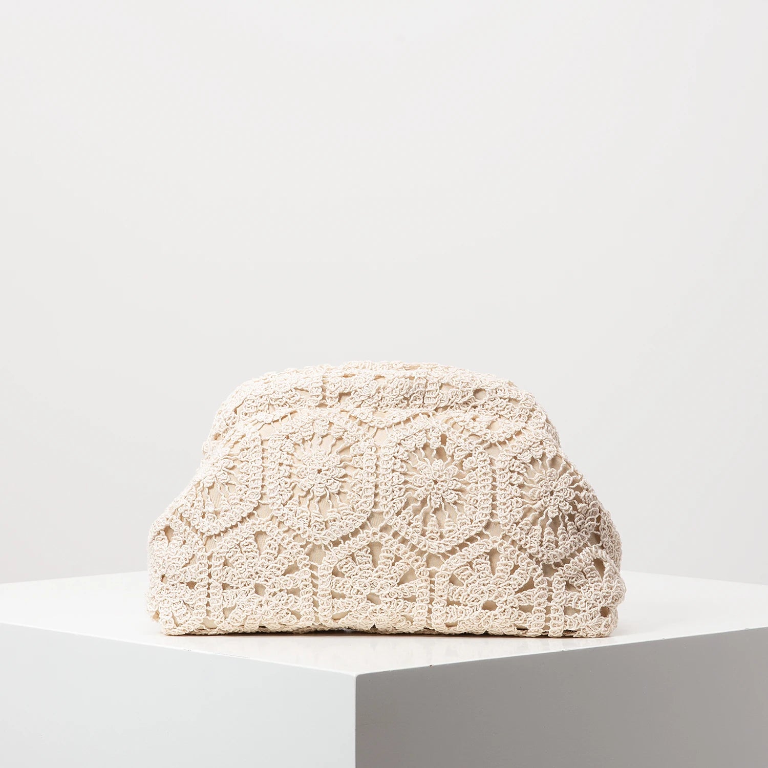 Bohemian Floral Knit Clutch