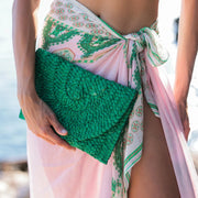 Straw Knitted Envelope Clutch