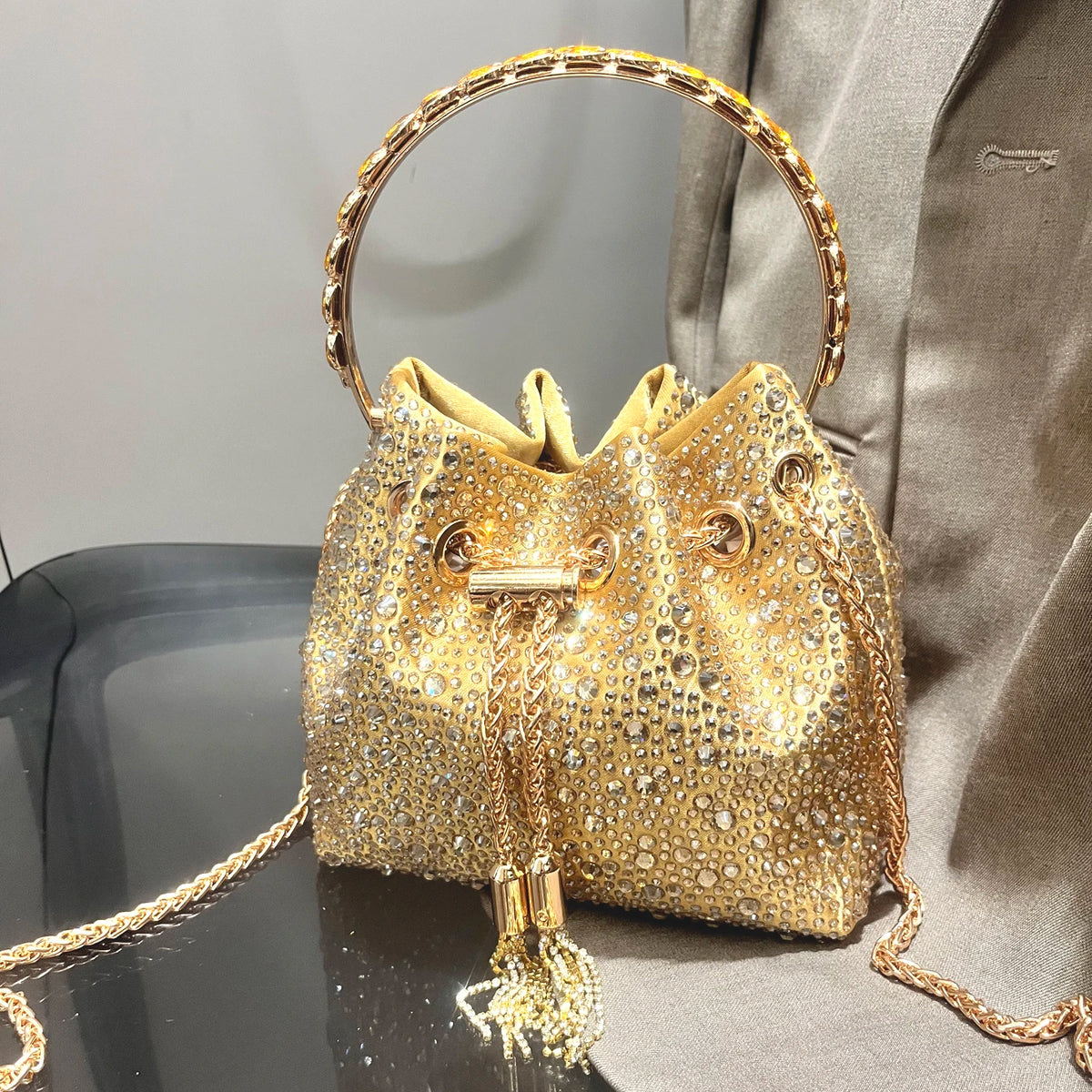 Crystal Bucket Evening Bag