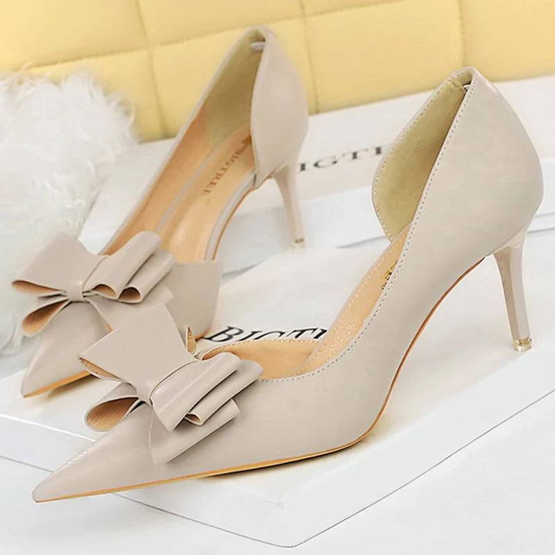 Bow Knot Stiletto Pumps
