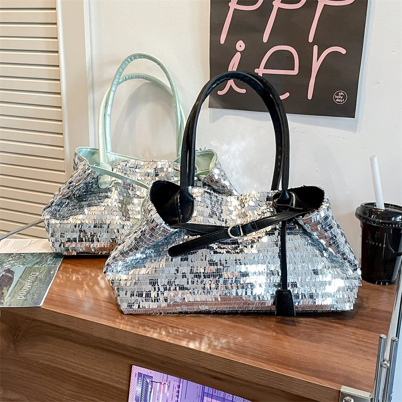 Sequined Underarm Evening Tote