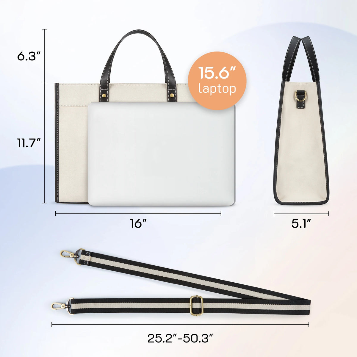 Canvas Laptop Briefcase Tote