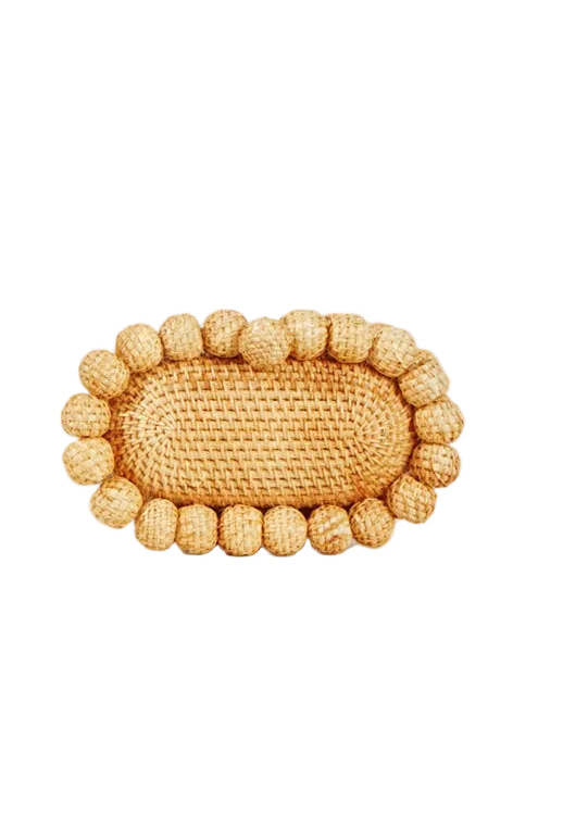 Women egg cane bag Rattan clutch Bag For luxury Wedding Party Purse summer beach Wicker Handbag Designer 2024 new