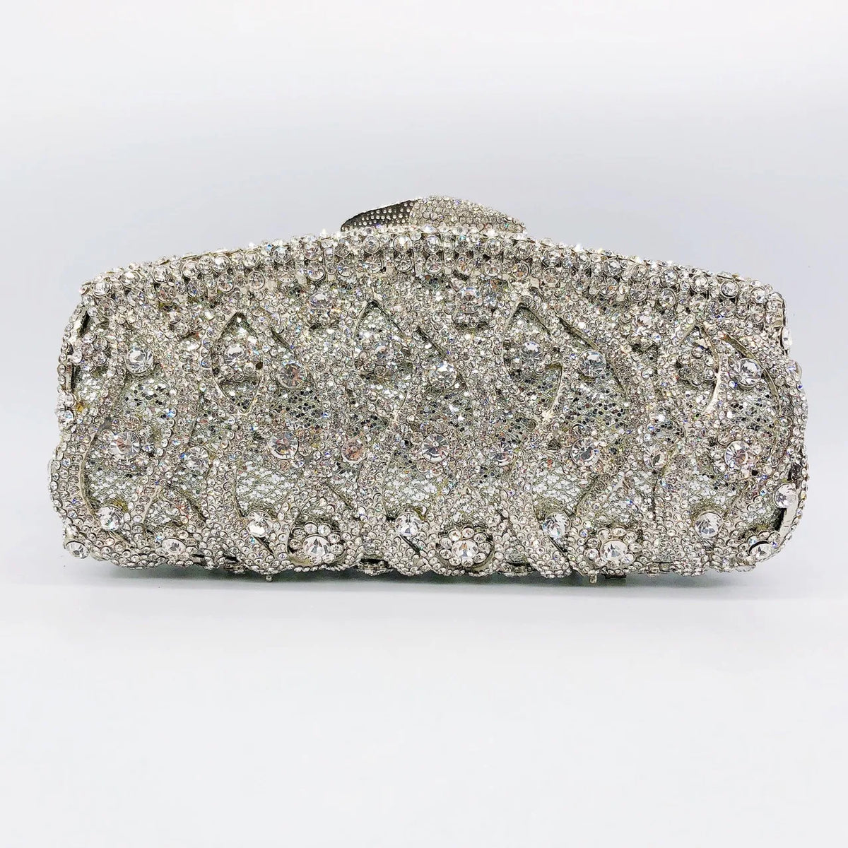 Hollow Rhinestone Tassel Clutch