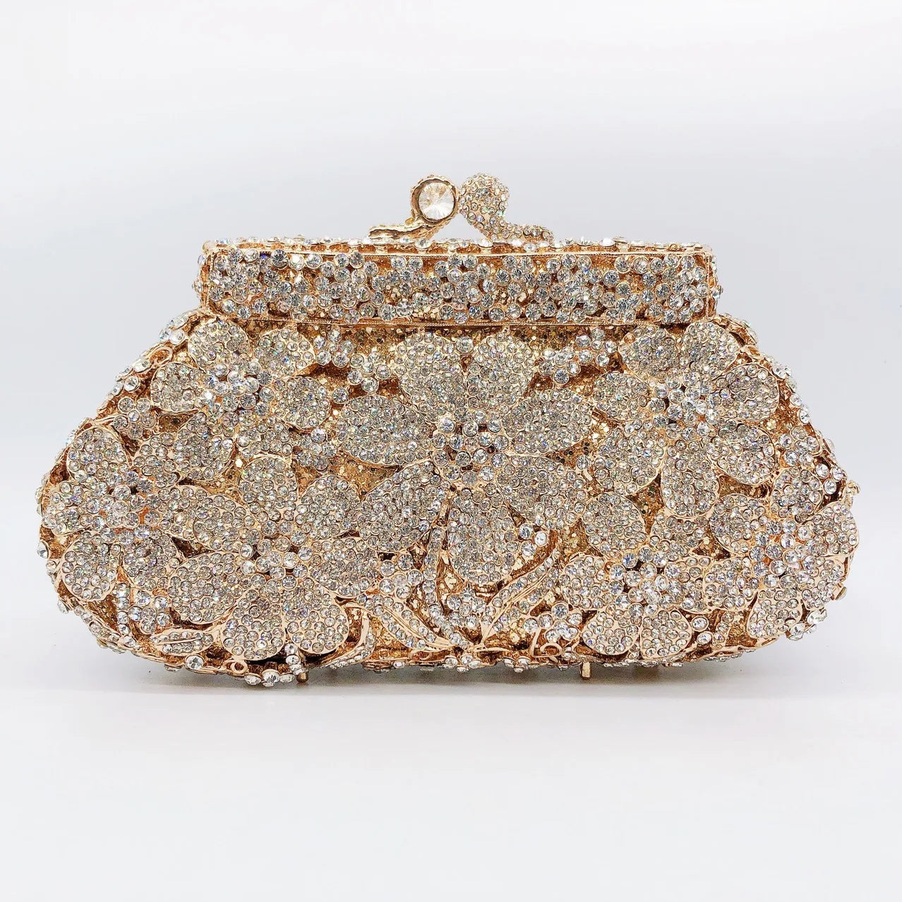 Hollow Rhinestone Tassel Clutch