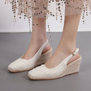 Woven Espadrille Ankle Sandals