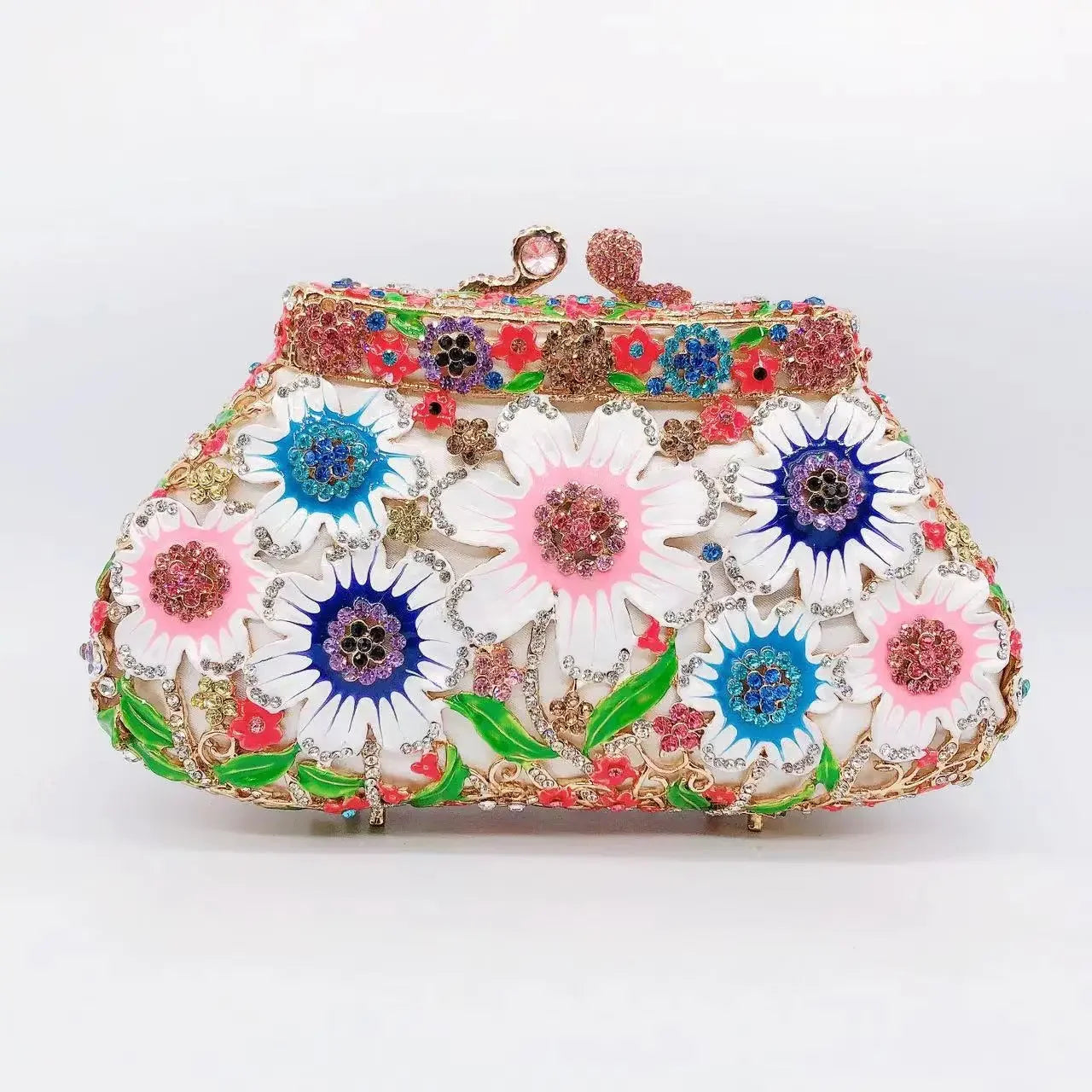 Hollow Rhinestone Tassel Clutch