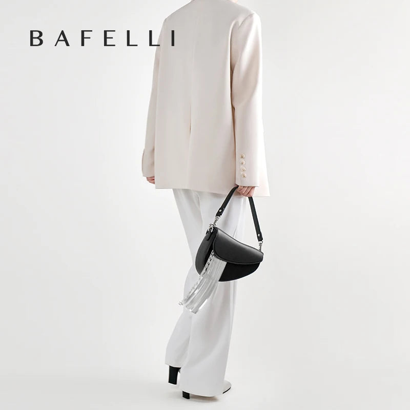Leather Tassel Saddle Bag