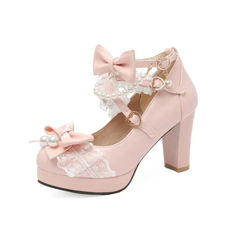 Strawberry Bow Mary Janes