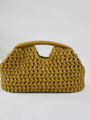 Woven Straw Chain Handbag