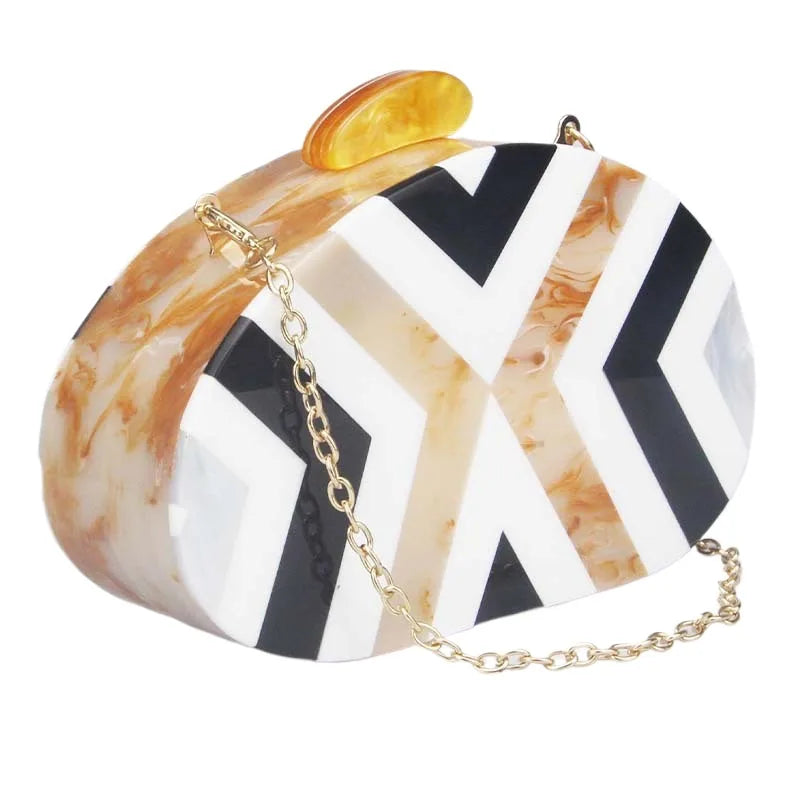 Pearl Acrylic Oval Clutch