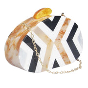 Pearl Acrylic Oval Clutch
