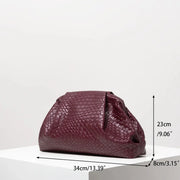 Woven Burgundy Kisslock Clutch