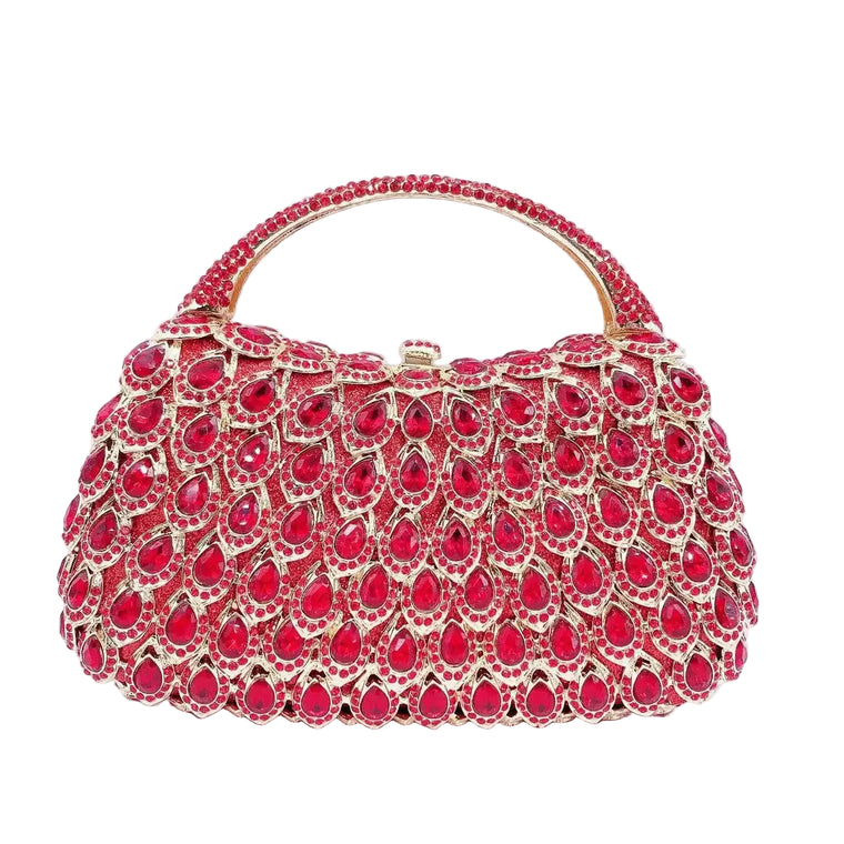 Hollow Rhinestone Tassel Clutch