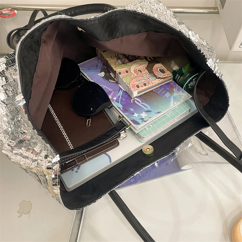 Sequined Underarm Evening Tote