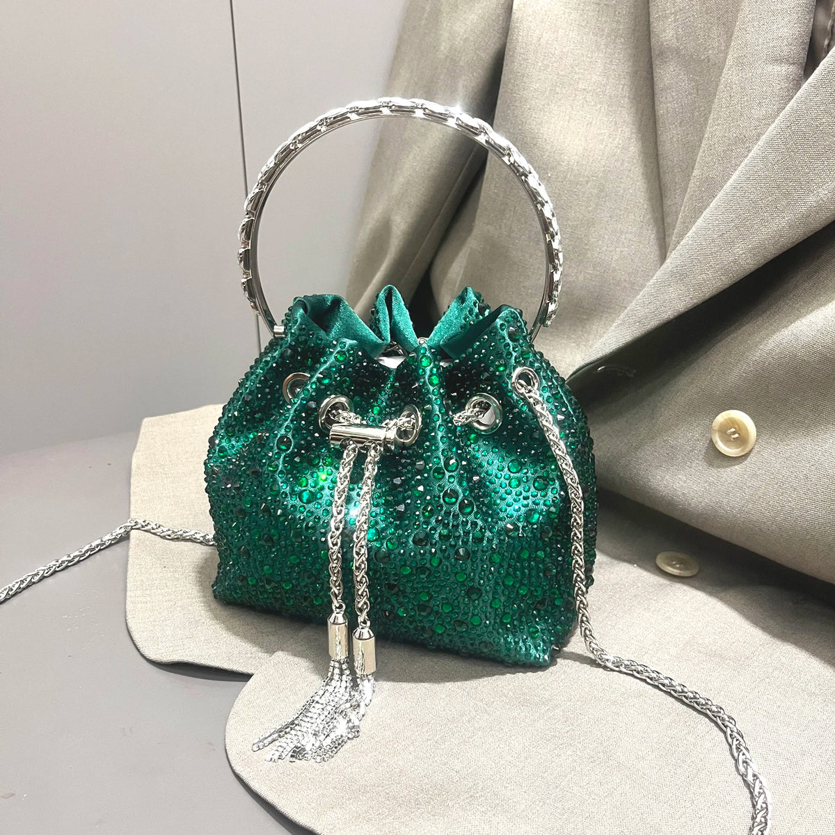 Crystal Bucket Evening Bag
