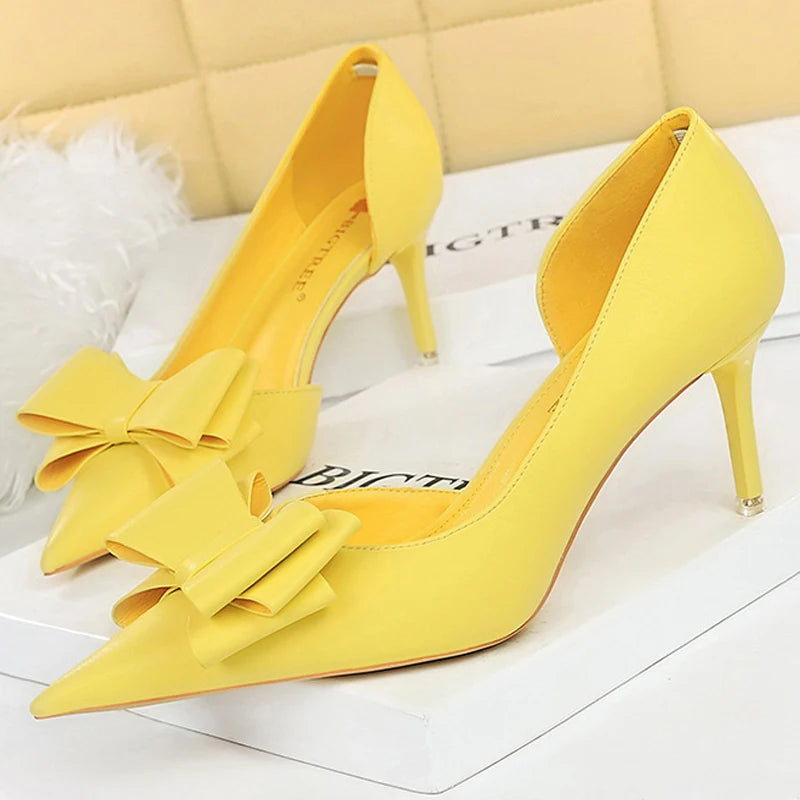 Bow Knot Stiletto Pumps