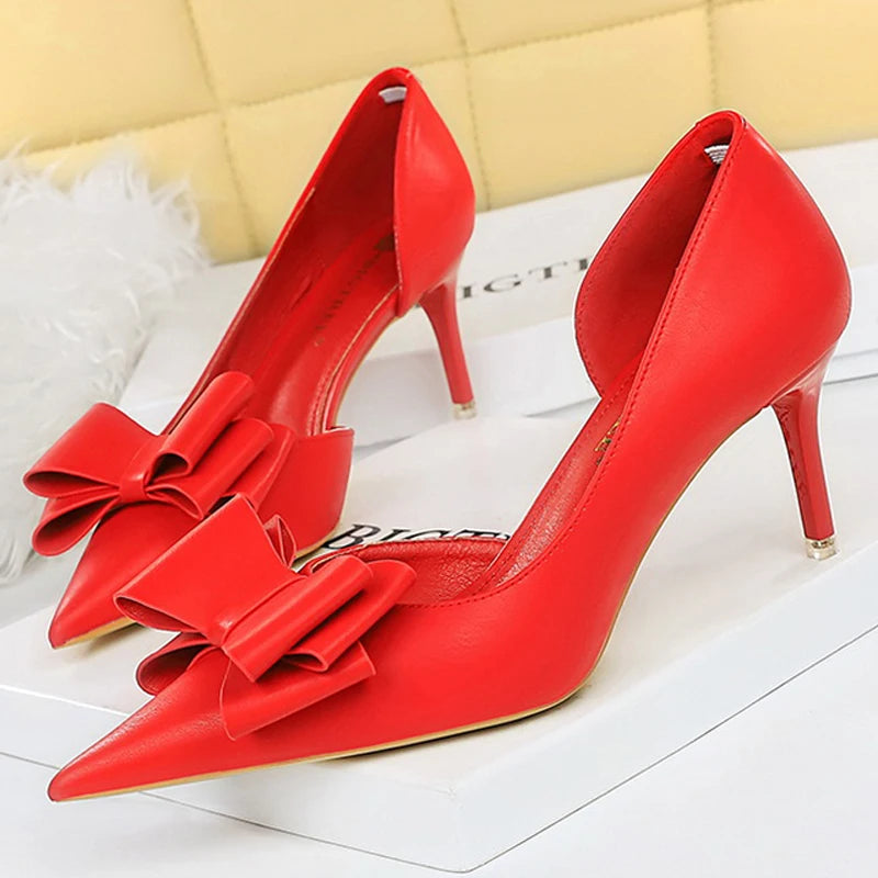 Bow Knot Stiletto Pumps