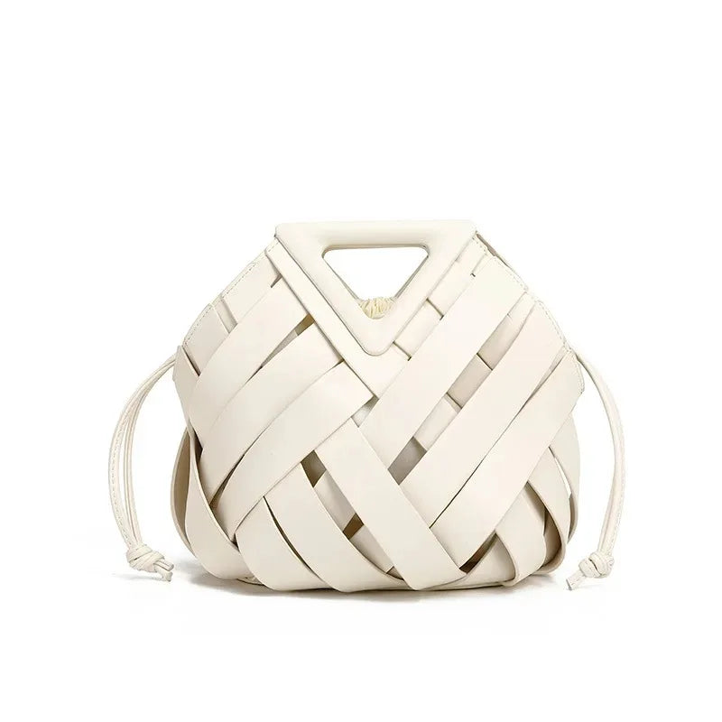 Woven Vegan Leather Tote