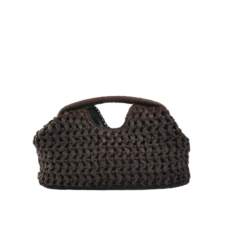 Woven Straw Chain Handbag