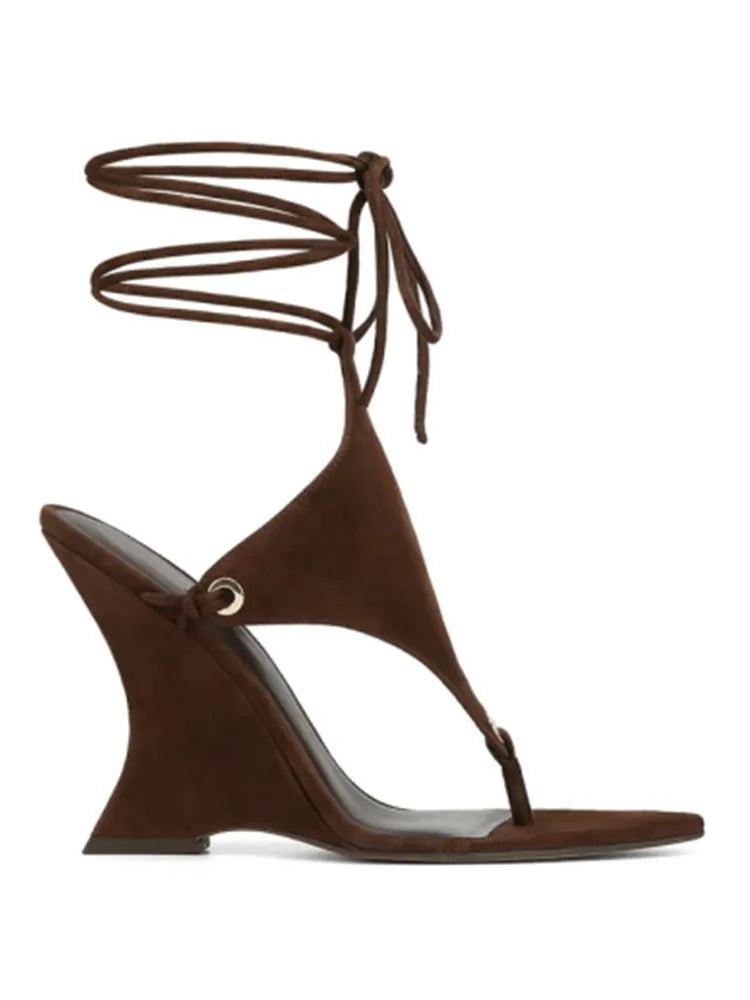 Lace Up Wedge Sandals