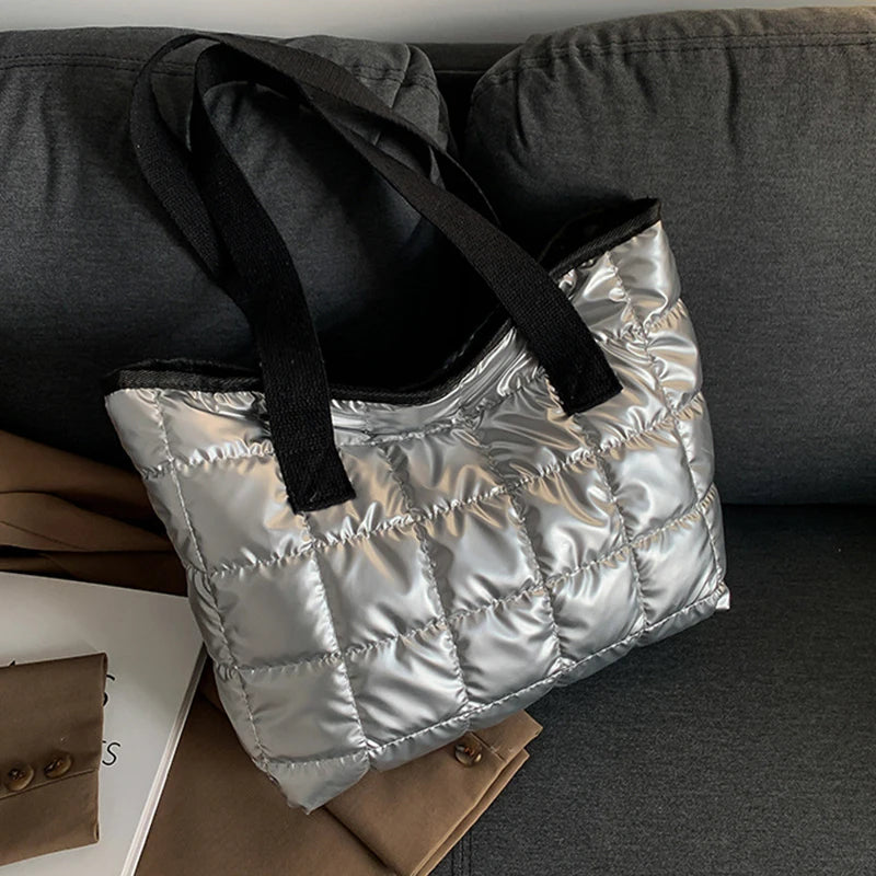 Quilted Padded Shoulder Tote