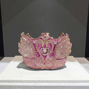 Swan Rhinestone Metal Clutch