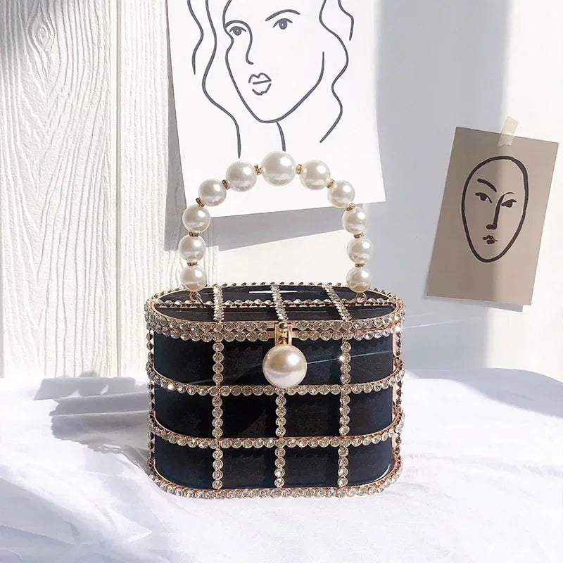 Pearl Metallic Bucket Clutch