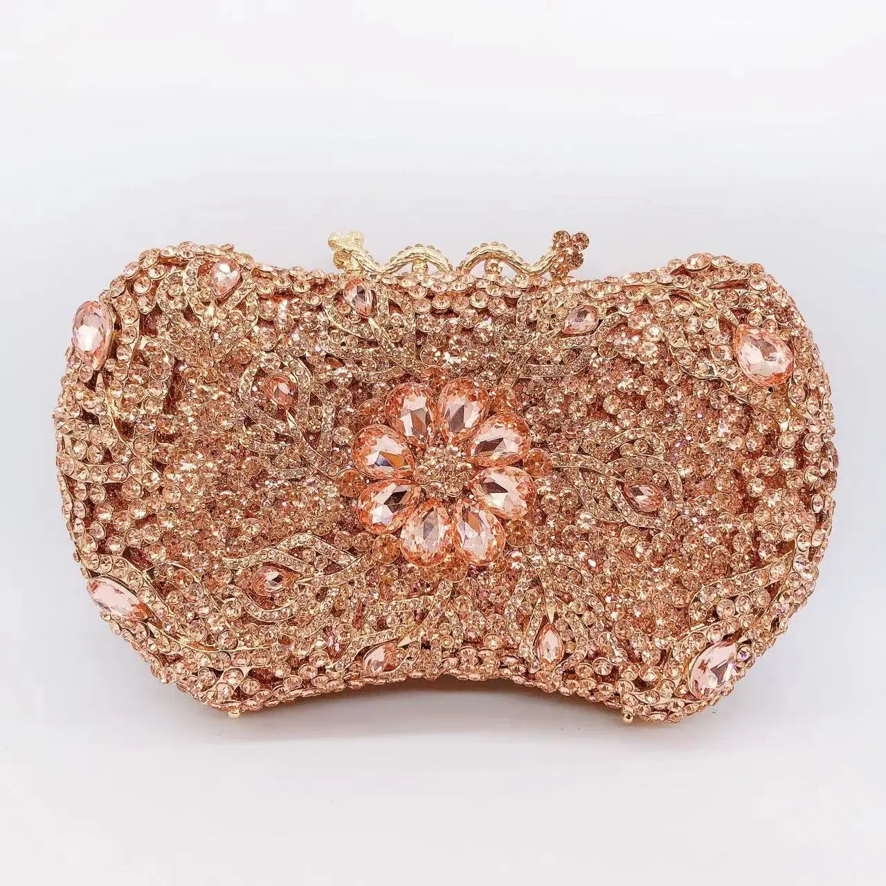 Hollow Rhinestone Tassel Clutch
