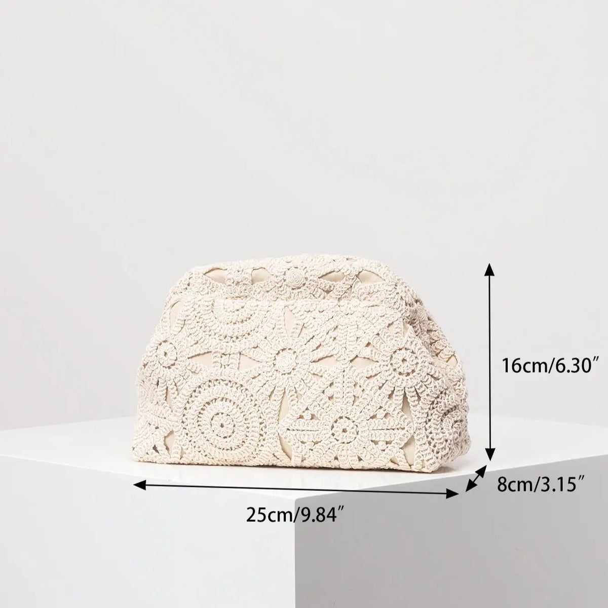 Bohemian Floral Knit Clutch