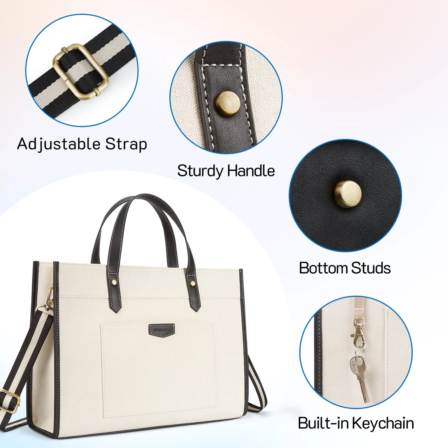 Canvas Laptop Briefcase Tote