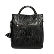 Woven Cowhide Commuter Handbag