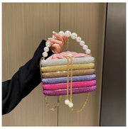 Pearl Metallic Bucket Clutch