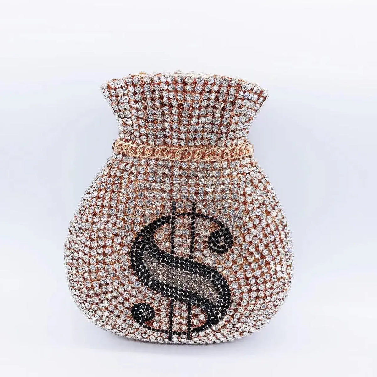 Hollow Rhinestone Tassel Clutch