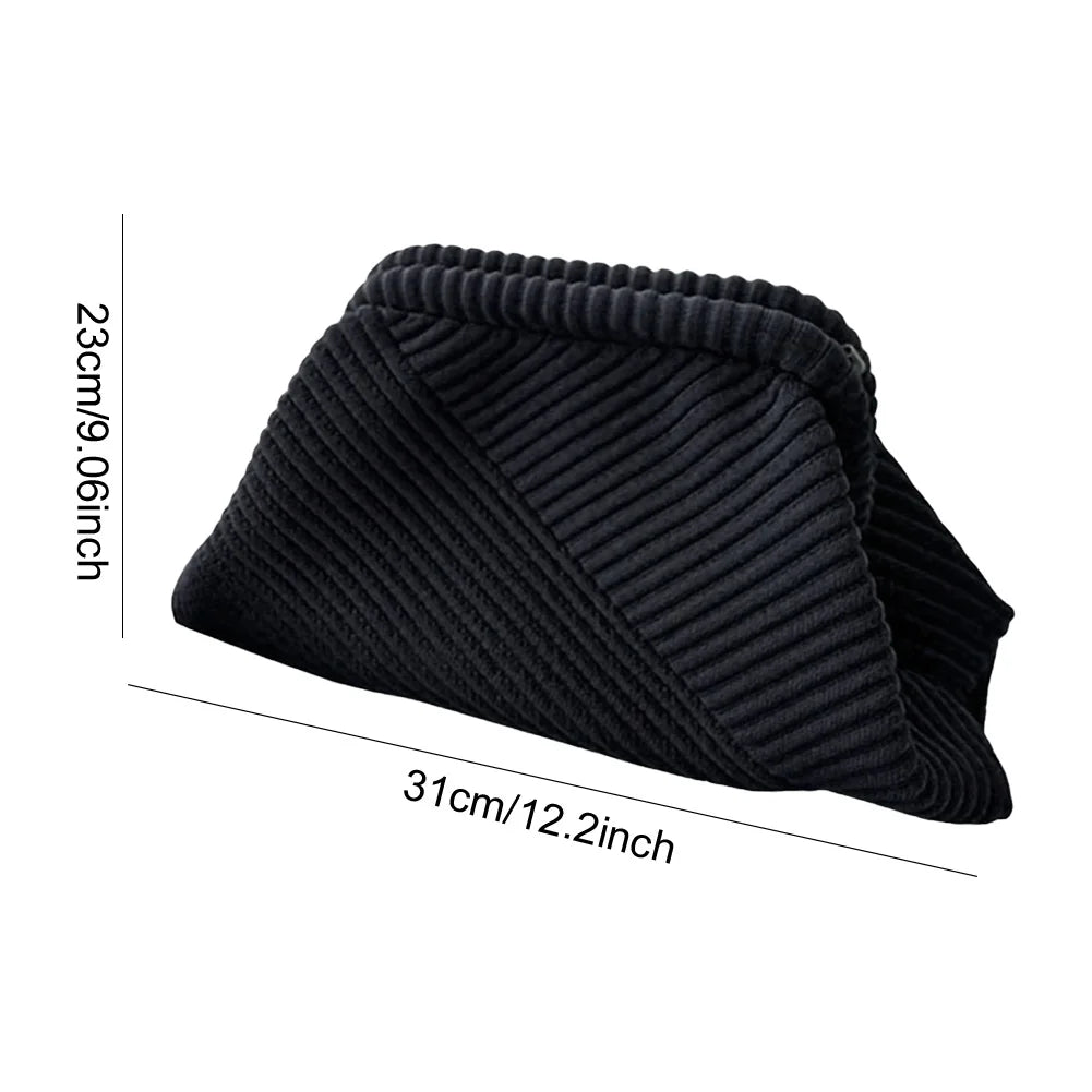 Crochet Ruched Shell Clutch